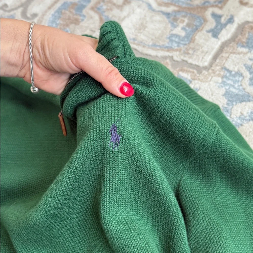 Polo Ralph Lauren Men's Half-Zip Sweater in Emerald Green size  L